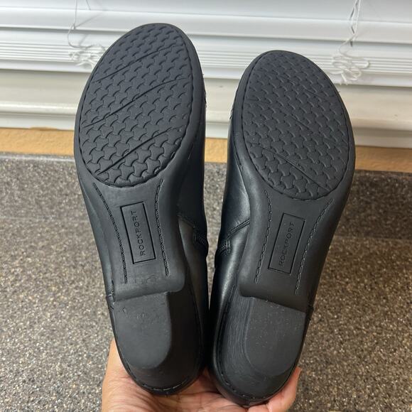 Rockport Black Leather Boots Womens 10 M Zip Up Heel Ankle Bootie Comfort Casual - Picture 9 of 10